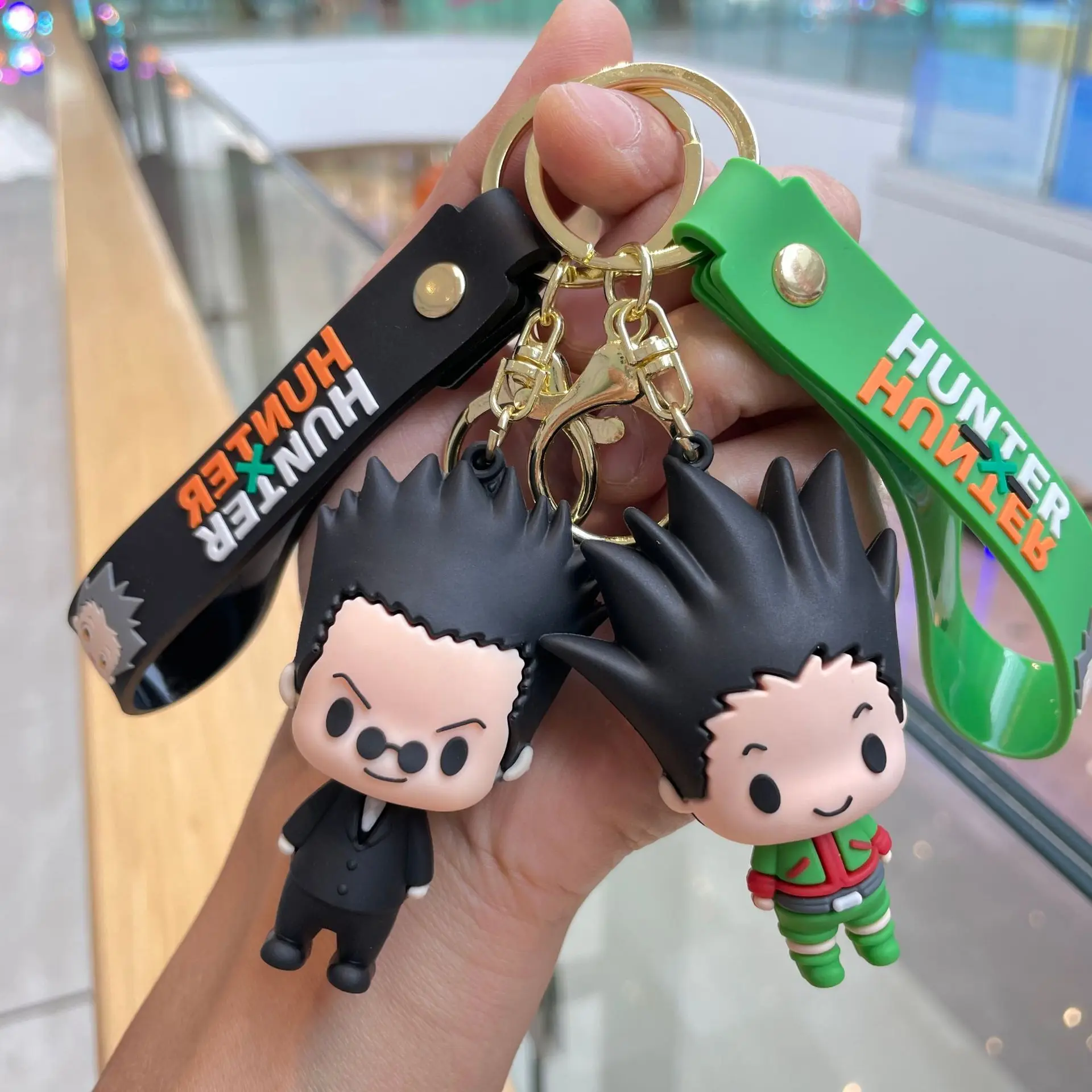 Anime HUNTER X HUNTER Figure Keychain Silicone GON·FREECSS Doll Pendent Keyring Car Key Holder Accessories Jewelry Gift Kids Toy