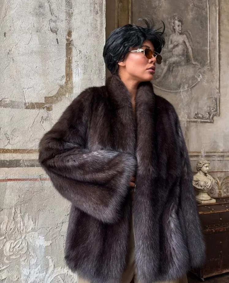 Mulheres retalhos casaco de pele do falso elegante contraste manga cheia lapela solta longa grampo jaqueta de pelúcia inverno high street outerwears