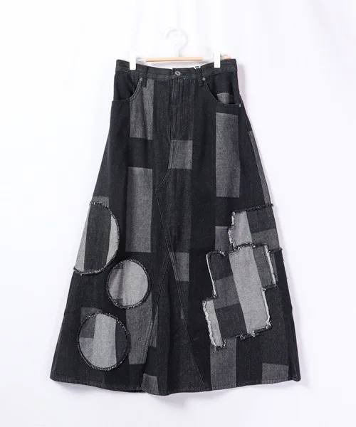 

Летняя женская джинсовая юбка миди с высокой талией, эластичная, в стиле ретро, с контрастными цветовыми блоками, А-силуэт, 100% хлопок, коллекция 2024