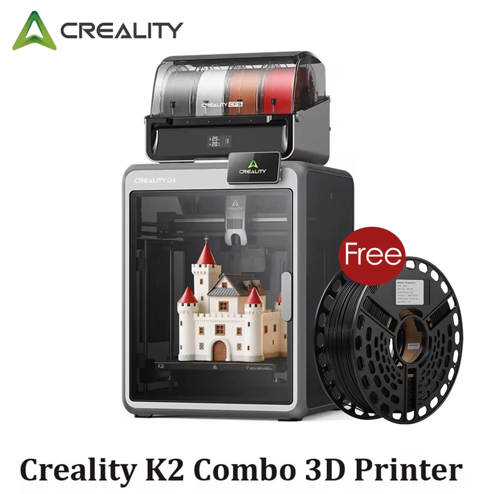 Creality K2 Combo 3D Printer, Multi Color Printing Bundle with Antinsky HS PLA Filament Support CFS (Black)