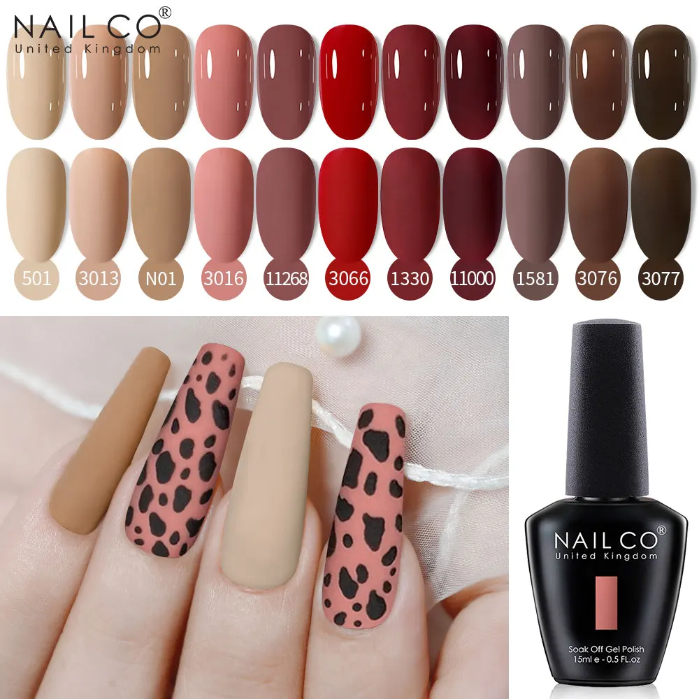 NAILCO Niebieska Seria Kolorów 15ml Letni Lakier Hybrydowy do Paznokci Żelowy Lakier do Paznokci Farba do Stemplowania Tusz Top LED Lakier do Paznokci Soak Off Żel Lak