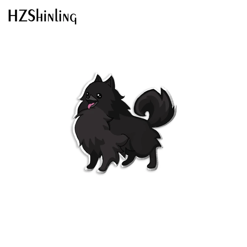 2023 New Pomeranian Acrylic Lapel Pin Brown Dog Epoxy Butterfly Clasp Pin Handmade Butterfly Brooch