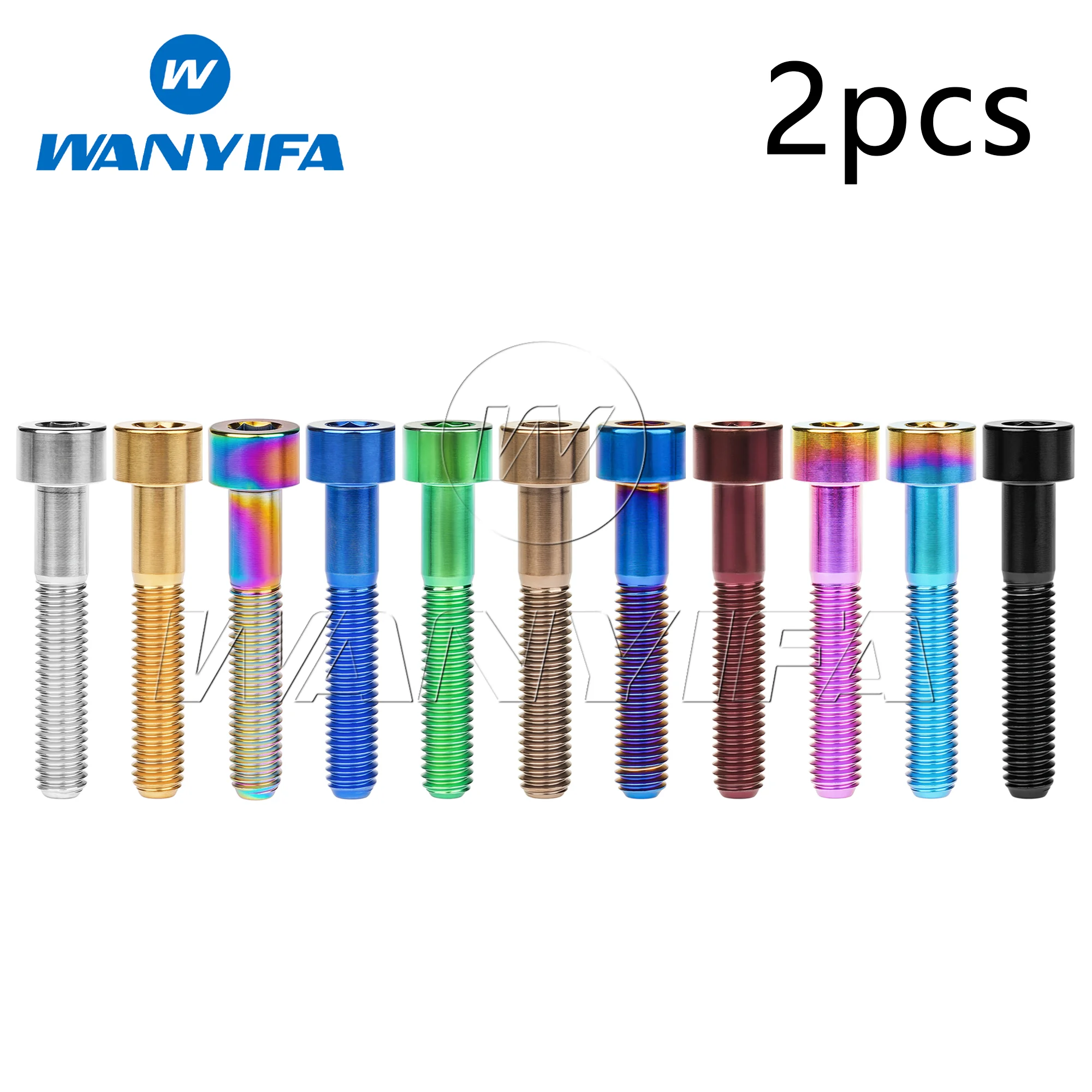 Wanyifa M6x35/40mm Bike Headset Bolt Titanium Ti Bicycle Stem Top Cap Bolt Screw 2pcs