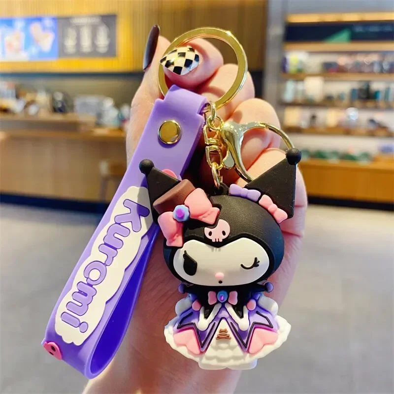 Kuromi Exquisite Cute Lovely Cartoon Anime Funny Popular Girlish Heart Fashion Widget Pendant Doll Key Ring Toys Girl Gift