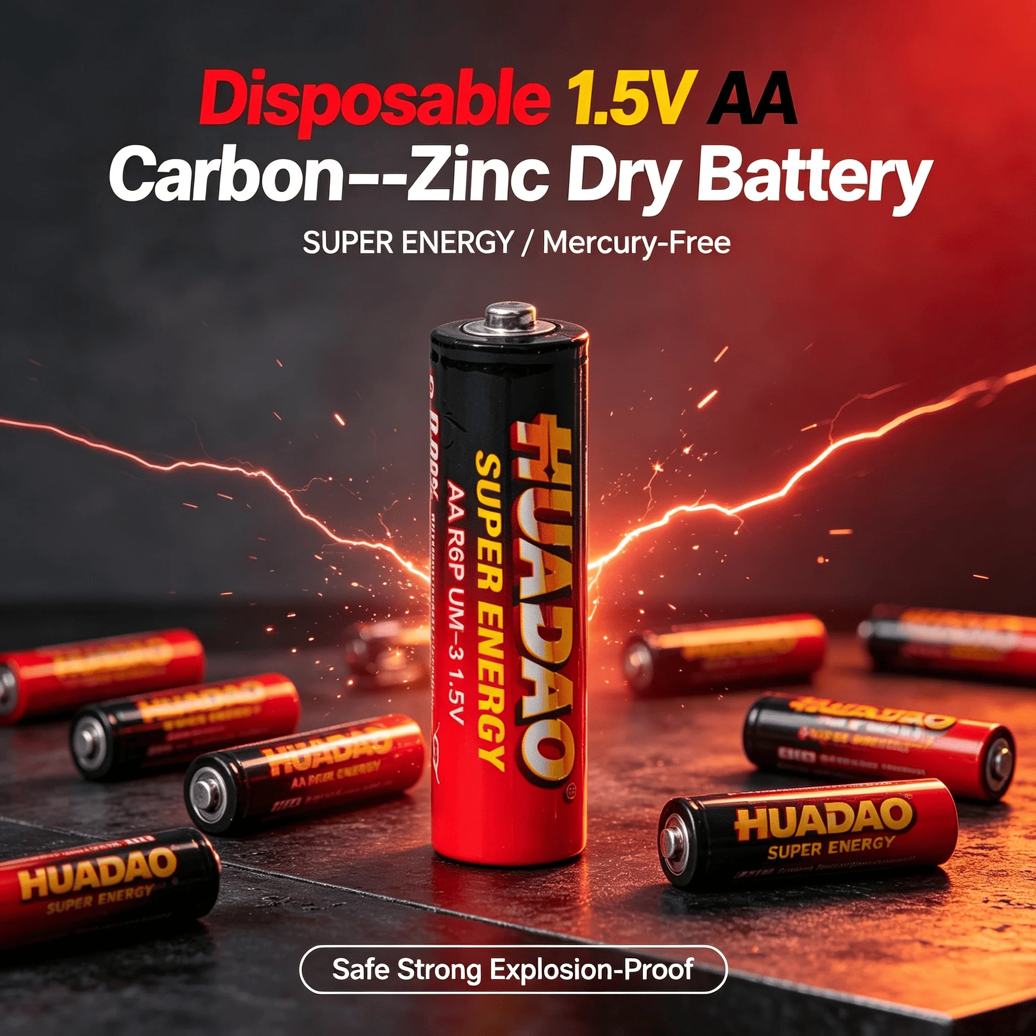 1.5V AA Carbon‑Zinc Disposable Dry Battery For LED Light Toy MP3 Camera Flash Razor CD Player Wireless Mouse Keyboard