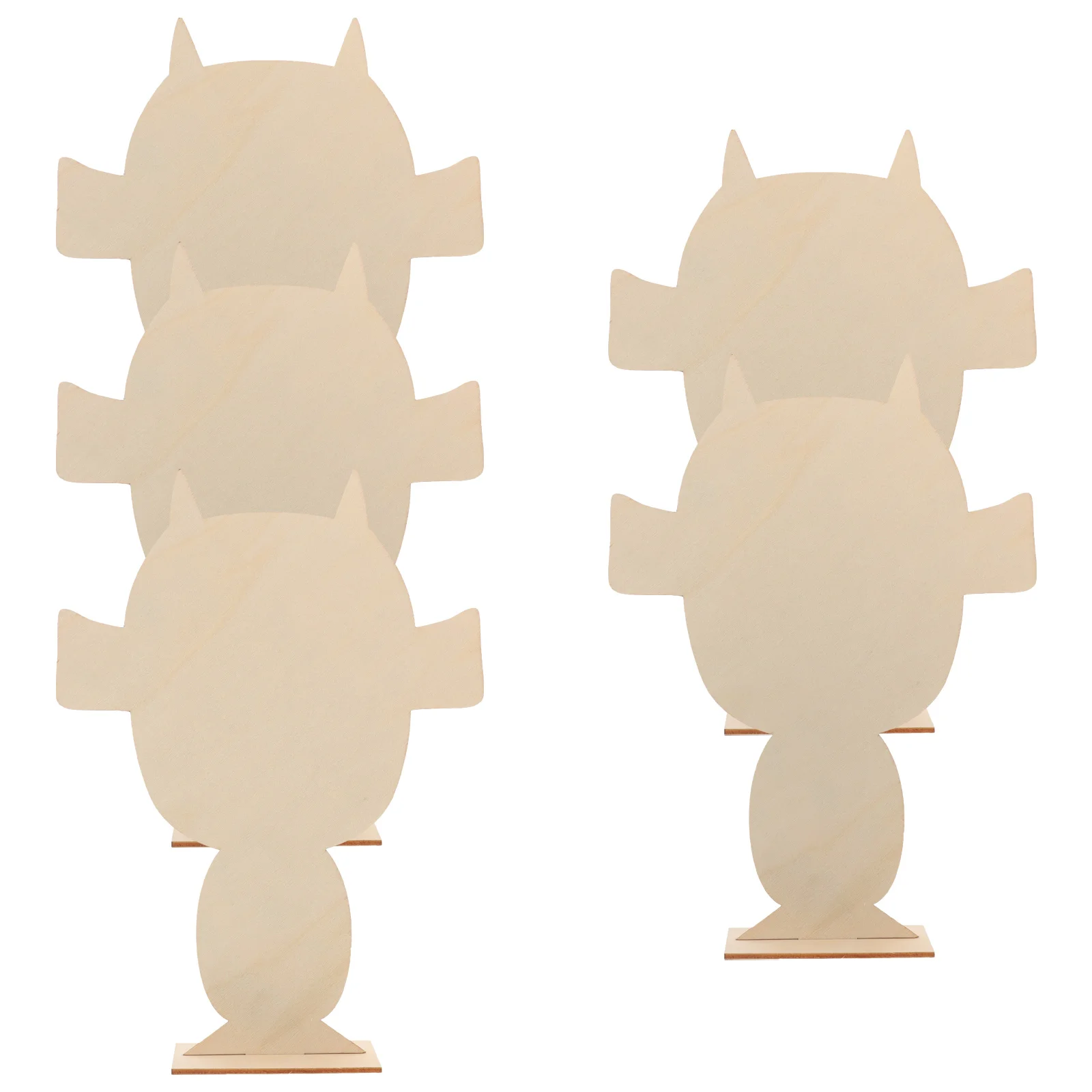 

5pcs Wooden Portrait Diy Crafts Plate Pottery Art Blank Wood For Handmade Decorative Supplies Clay For Pottery Clay Crafting