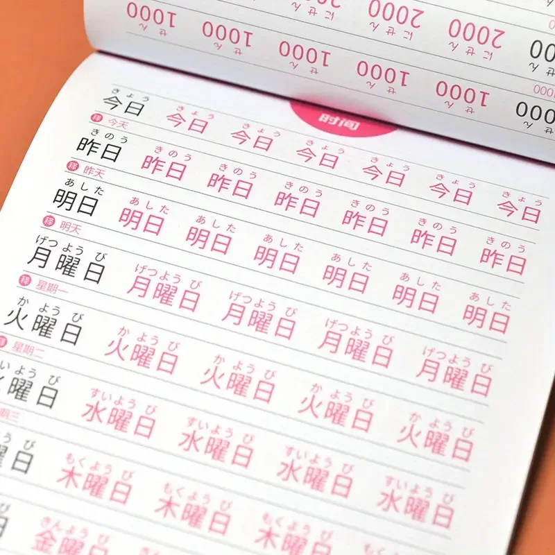 Beginner Calligraphy Practice Workbook -Children Learning Japanese Books Reusable Calligraphy Copybook Standard Japanese Copy