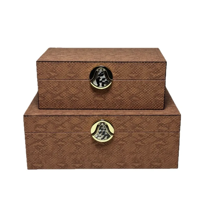 

Modern Leather Jewelry Box Luxury Minimalist Jewellery Storage Boxes Women's Dressing Table Organizer Earrings Bracelet Case