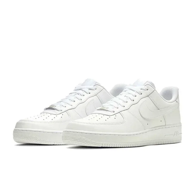 Nike Chaussures De Skate Basses Pour Hommes Et Femmes, Air Force 1 07, All White Casual, Classic, Sports, Original