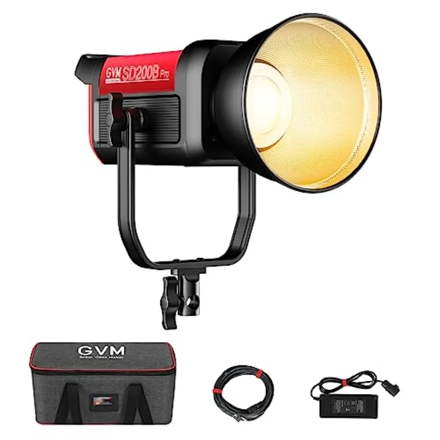 

【Новая модель】Светодиодный видеосветильник GVM 200W, 2700K-6800K, с постоянной мощностью, светодиодный COB-светильник с управлением через DMX/Bluetooth через приложение, YouTube