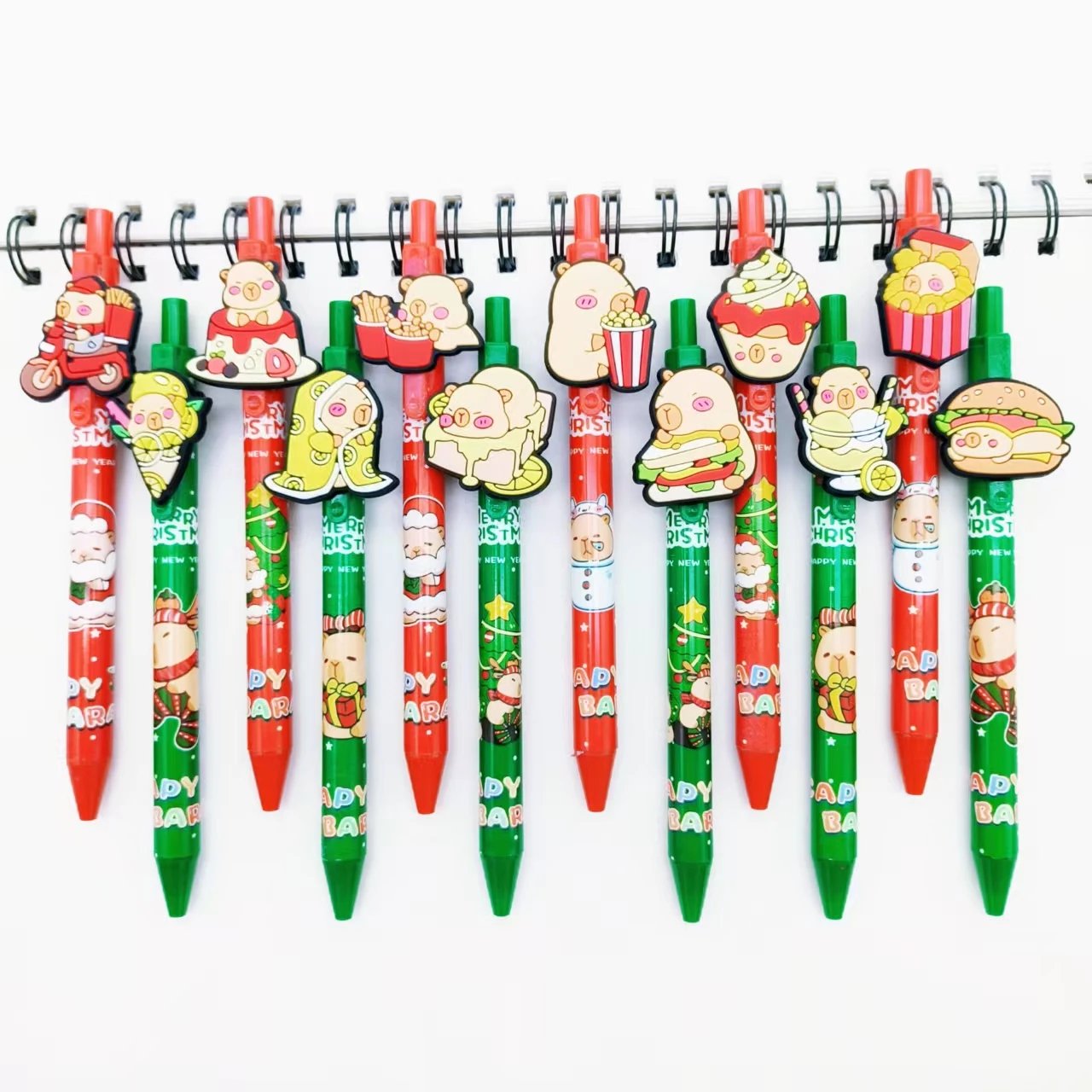 

12/24pcs Christmas Bear Theme Ballpoint Pen Mischievous Bear Christmas Ballpoint Pen Daily Office Stationery Student Writing Pen