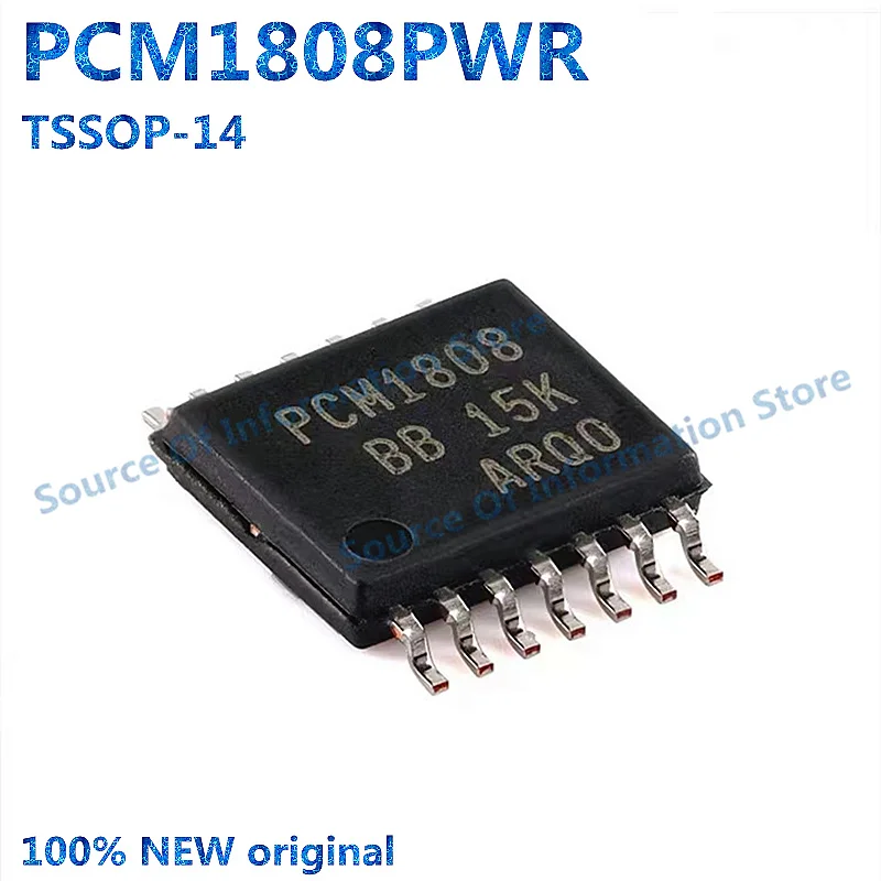 10Pcs PCM1808PWR TSSOP-14 99dB SNR Stereo ADC Chip