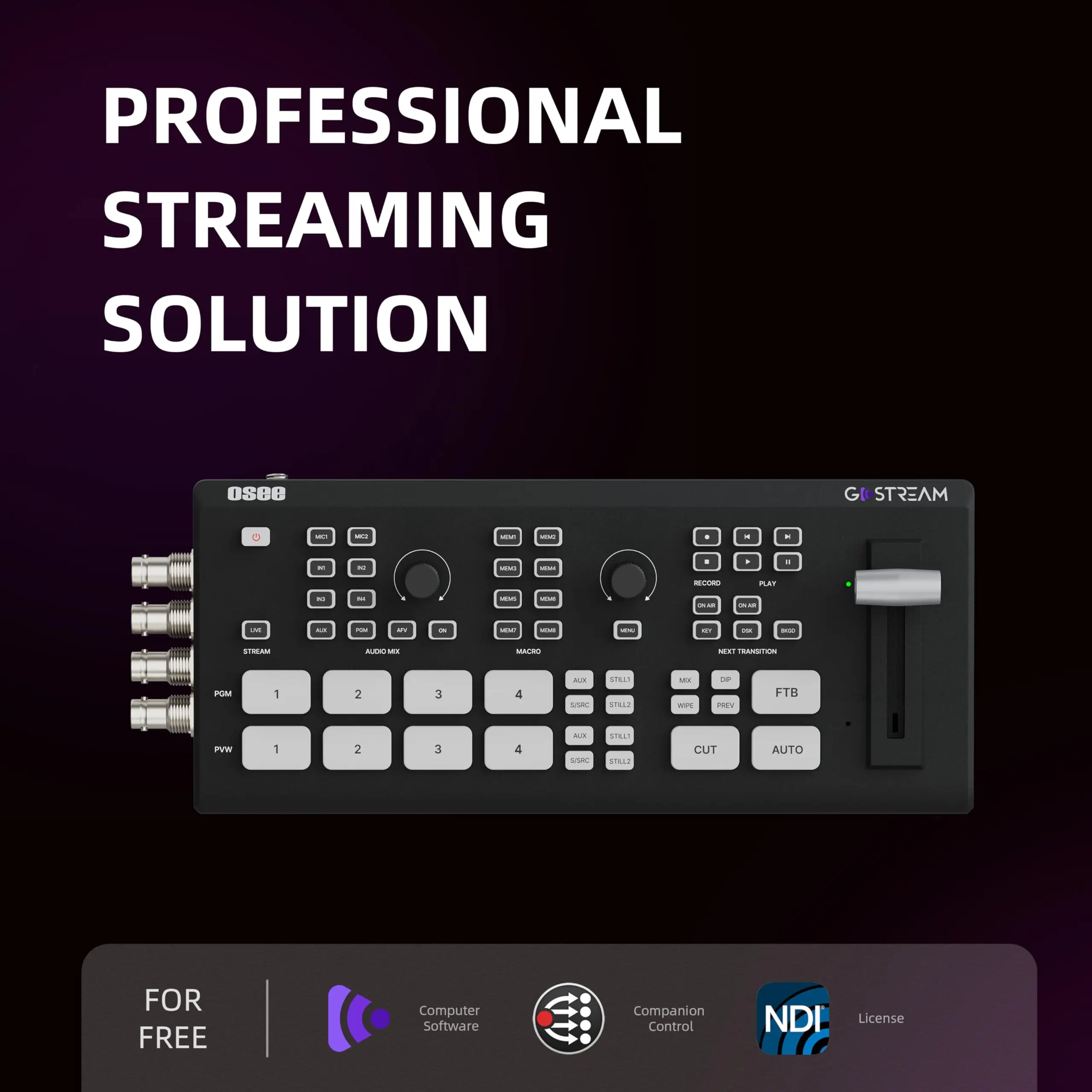 Osee GoStream Duet Multiple Camera SDI and HDMI-Compatible Live Stream Video Mixer Switcher with SD Record and NDI HX Supported