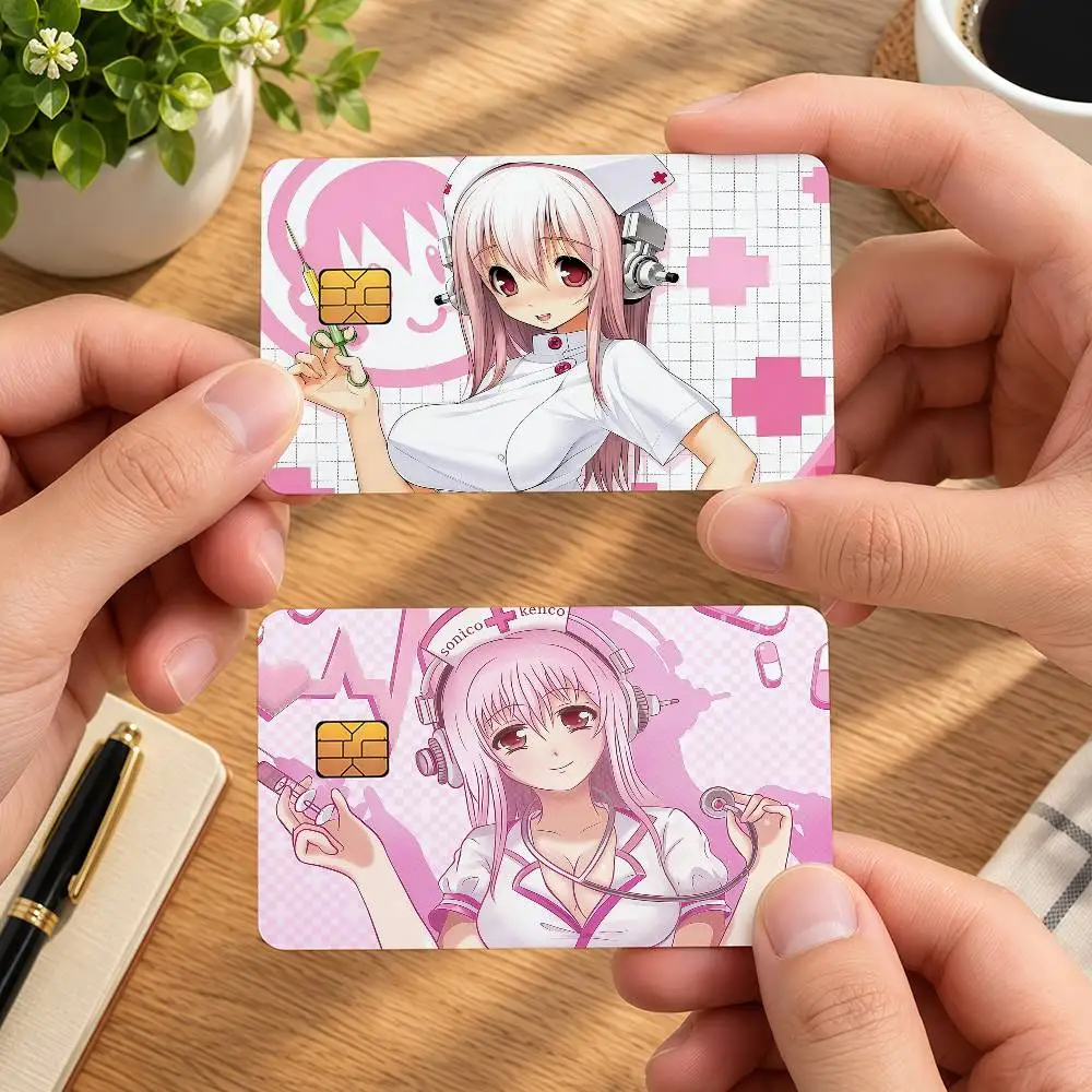 Anime S-Super Sonico Ideal Gift Wrapping Option Credit Card Cover Stickers Original Design Card Stickers