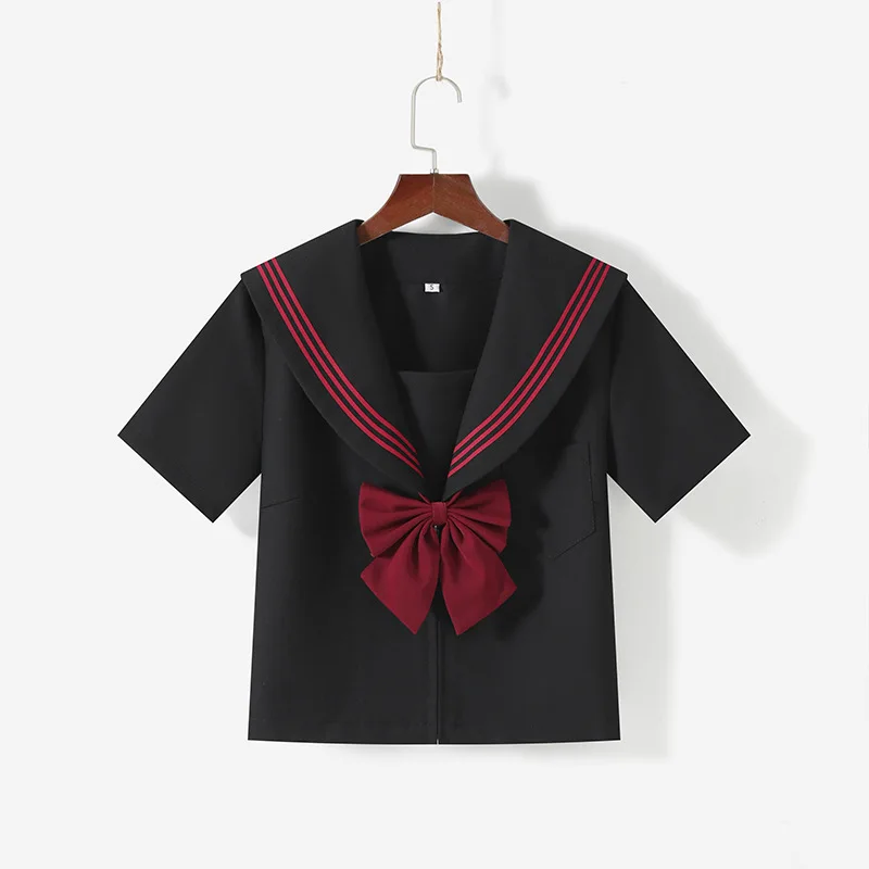 Black Schoolgirl Uniform Japanese Class Navy Sailor School Uniforms Students Clothes For Girls Anime COS Sailor JK Navy Suit