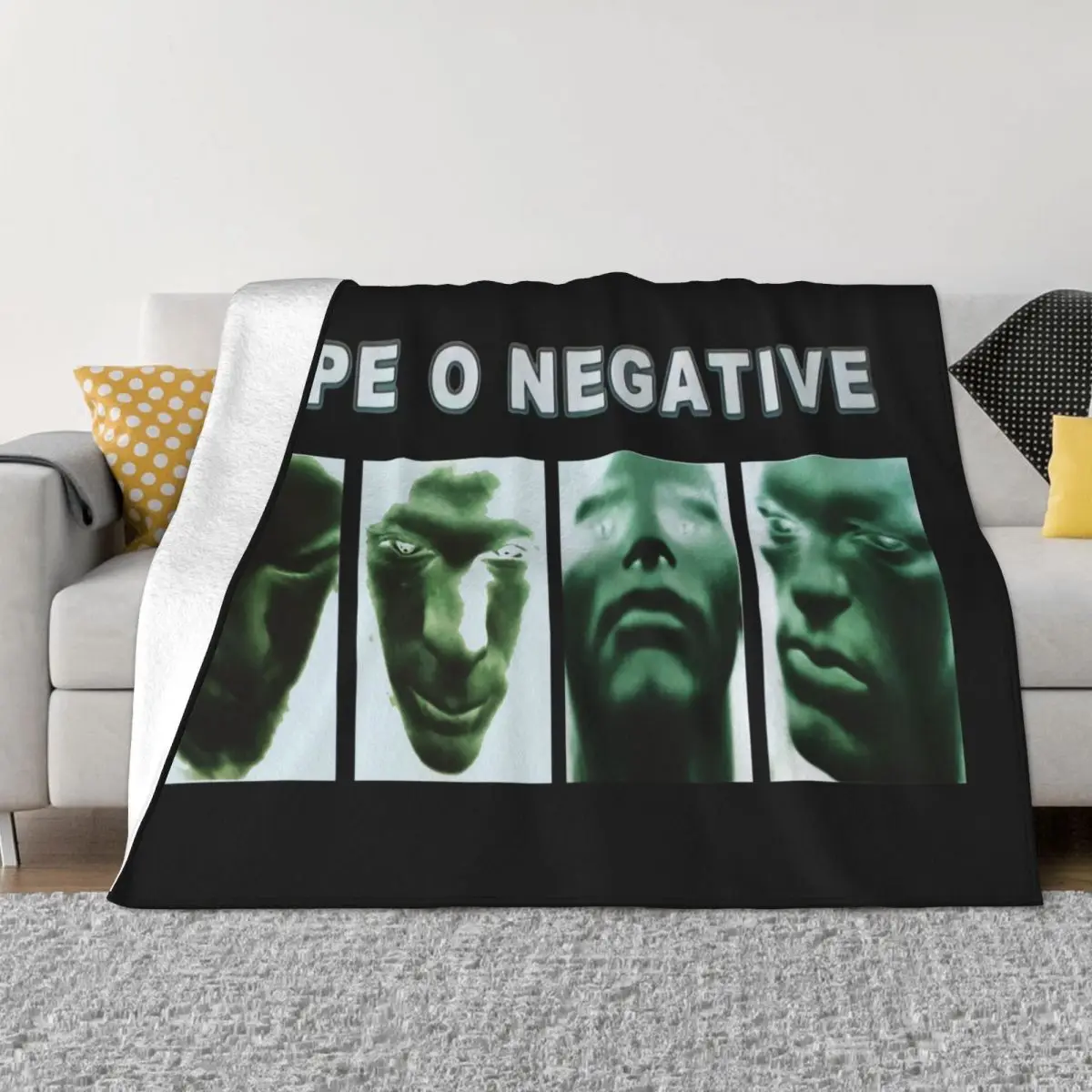 Type O Negative Band Color Negative Film Peter Steel Carnivore New Black Ma Throw Blanket