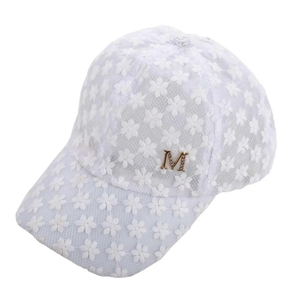 

Breathable Adjustable Korean Hip Hop Outdoor Women Visors Cap Flower Baseball Cap Mesh Hat Lace