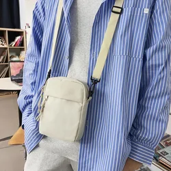 Bolso de hombro de Color sólido para hombre y mujer, bandolera Simple Unisex con bolsillo para monedas y teléfono móvil, tarjetero informal a la moda, novedad