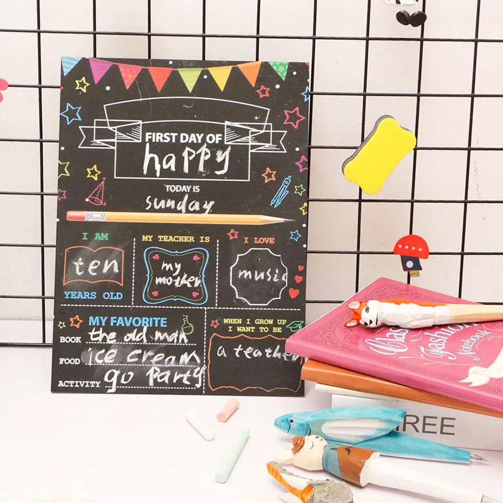 

Double Sided Blackboard Pendant Interesting Chalk Boards Chalkboard for First Day of School Wooden Sign Student