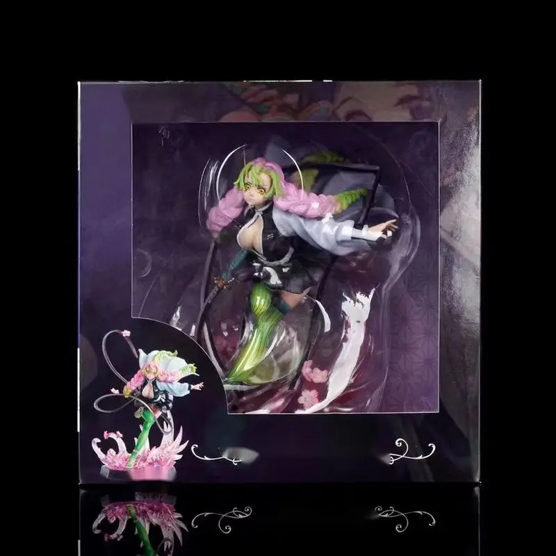 Hot 22cm Demon Slayer Kanroji Mitsuri Anime Girl Figure Model Gk Statue Boys Collection Desktop Decoration Ornament Toys Gifts