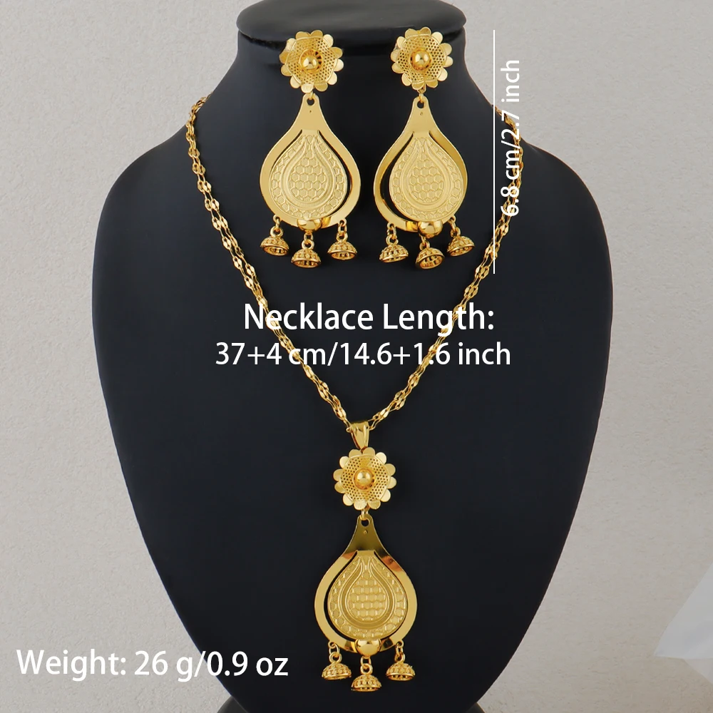 Dubai 24K vergoldetes Schmuckset Afrikanische Damen Bankett Hochzeitsset Hochzeitsschmuck Geschenk Vergoldete Blume – Detail 10
