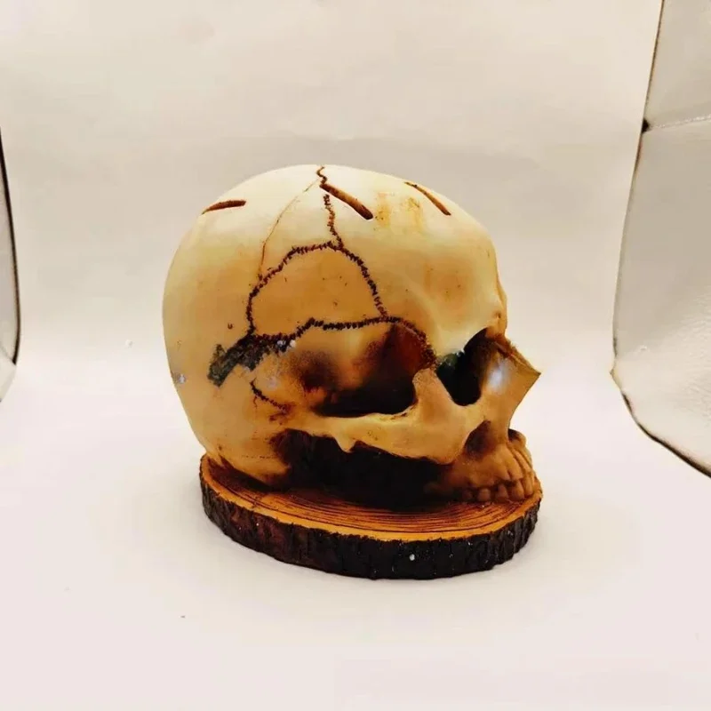 

Horror Kitchen Head Skeleton Knife Fork Stand Desktop Model Sculpture Ornaments Halloween Toy Terrifying atmosphere Decoration