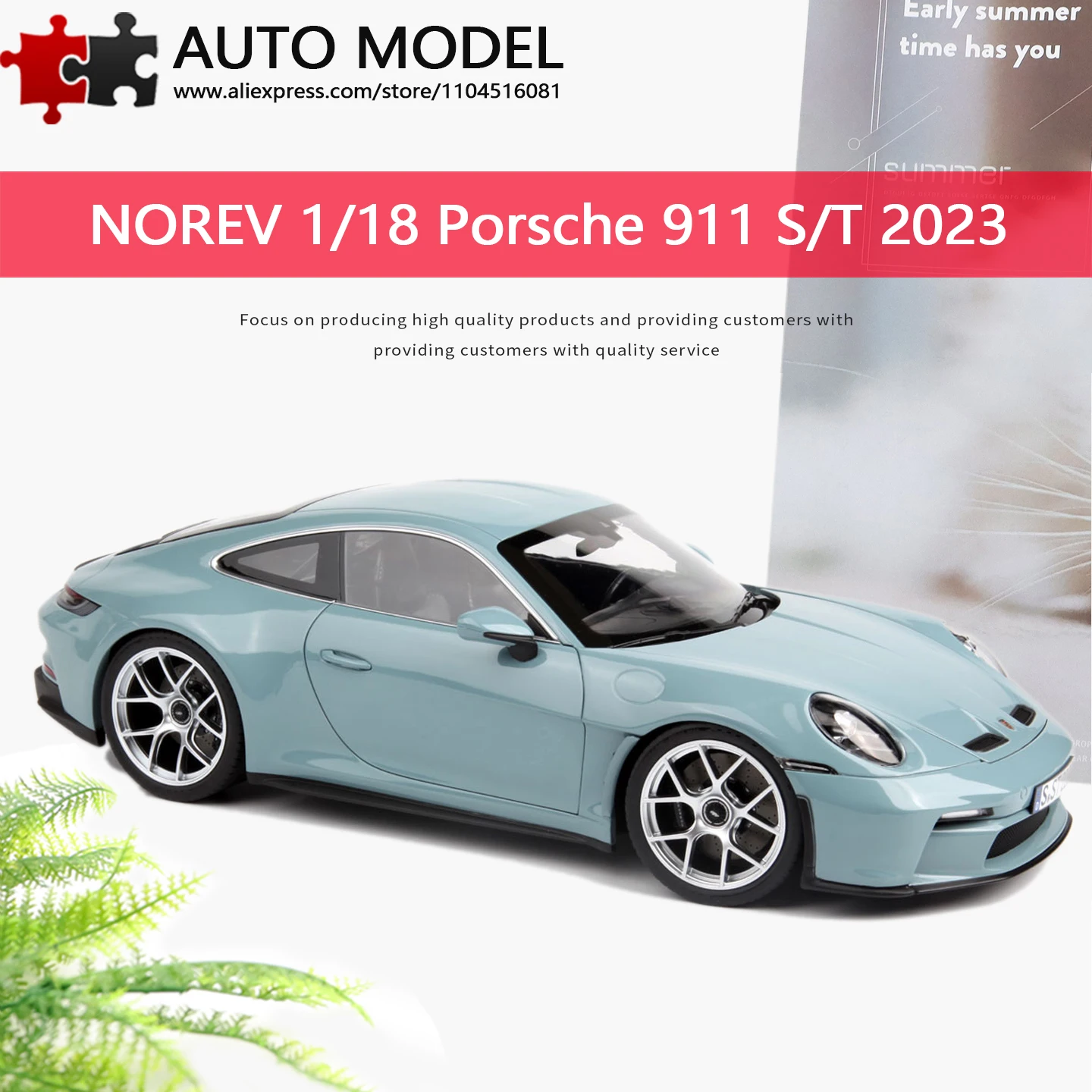 

2023 Porsche 911 S/T Die-Cast Metal Super Scale Model with Four-Wheel Rotation Norev 1:12 Realistic Alloy Car Model Collectible Gift Adult Toy Boy's Birthday Gift