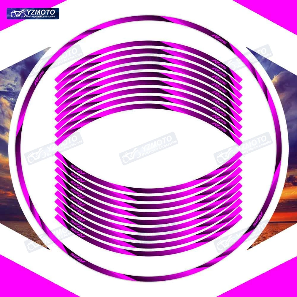 

For YZF R25 YZF-R25 Motorcycle 17 Inch Front And Rear Wheel Stripe Wheel Decal Decorative Reflective Waterproof Rim Stickers