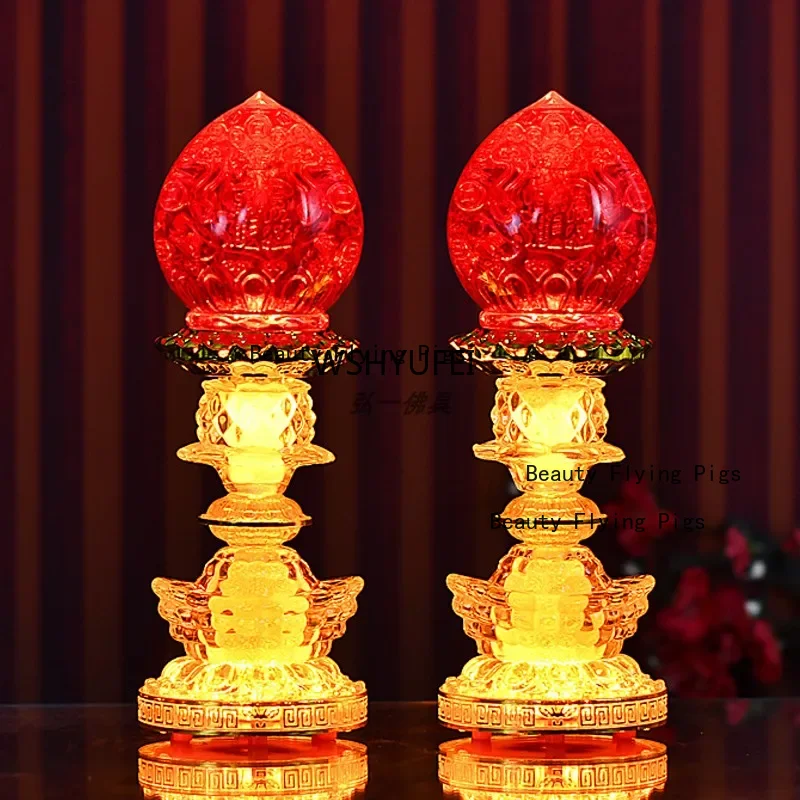 إله الثروة مصباح الشمعدان الكهربائي توريد بوذا مصباح ليد مصباح شمعة أبدية دخاني المنزلية جعل العروض إلى بوذا #3
