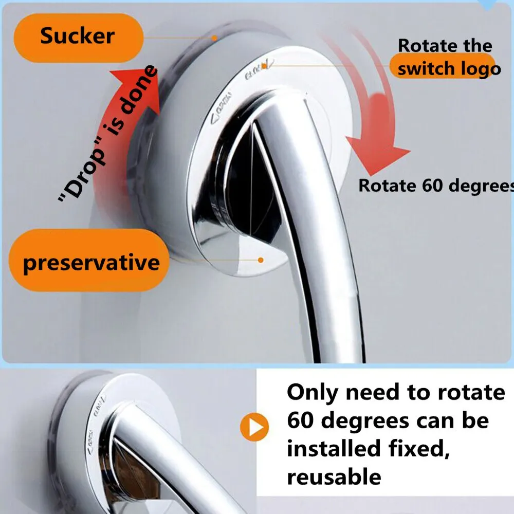 مقبض سلامة الحمام شفط كأس درابزين قبضة الحمام قضبان السلامة عدم الانزلاق للبالغين والأطفال في الحمام Poręcze