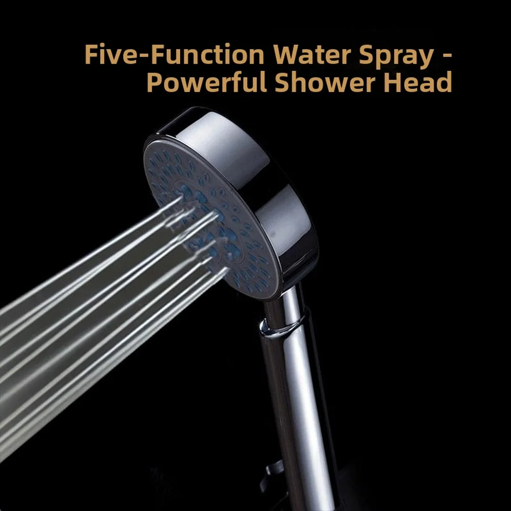 ABS Shower Head with 5 Adjustable Spray Options Rain Massage Optimized for Water Efficiency and Stable Operation