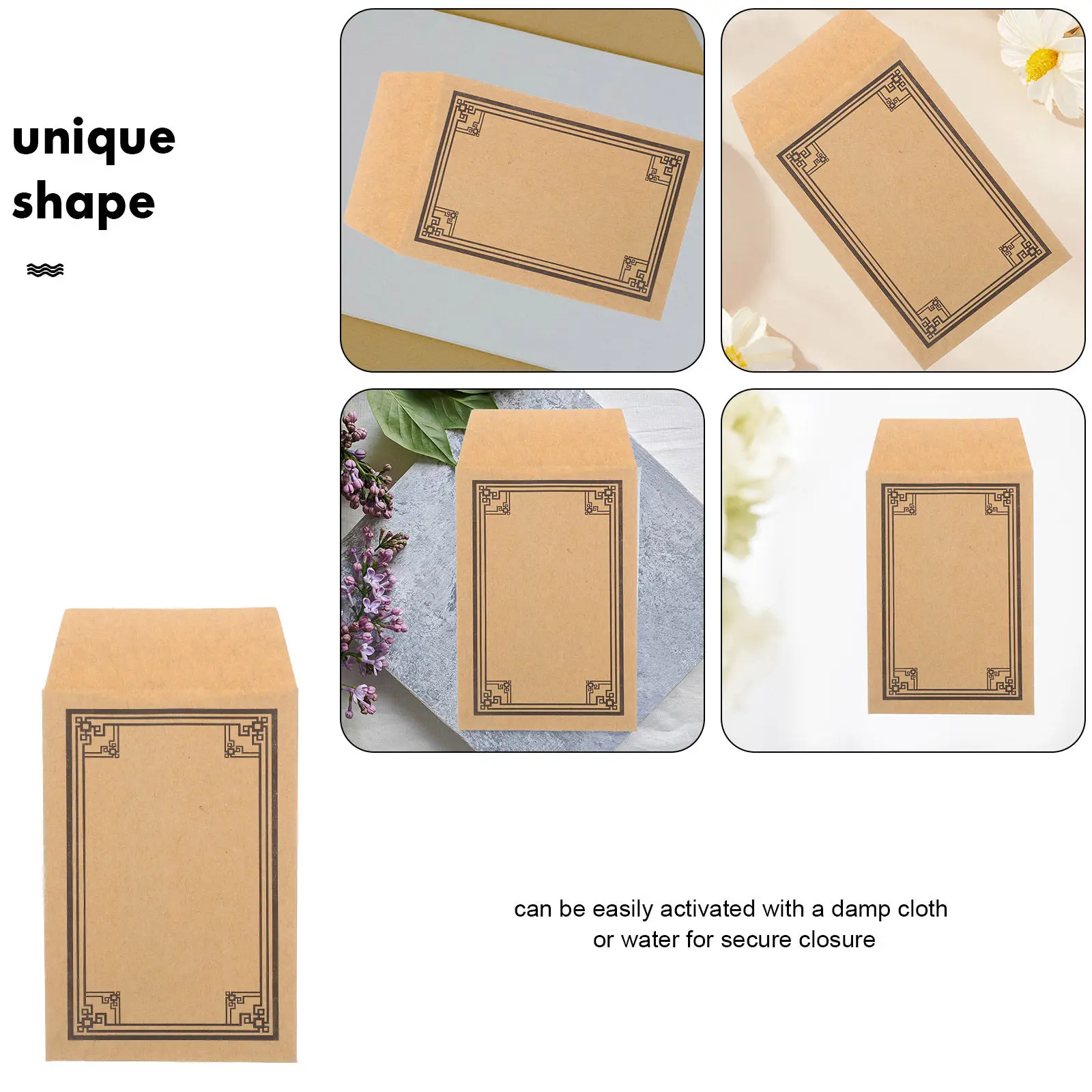 50Pcs Self Sealing Kraft Paper Envelopes Brown Small Coin Cash Budgeting Mini Money Envelopes Cash Envelope Wrapping Paper Kraft