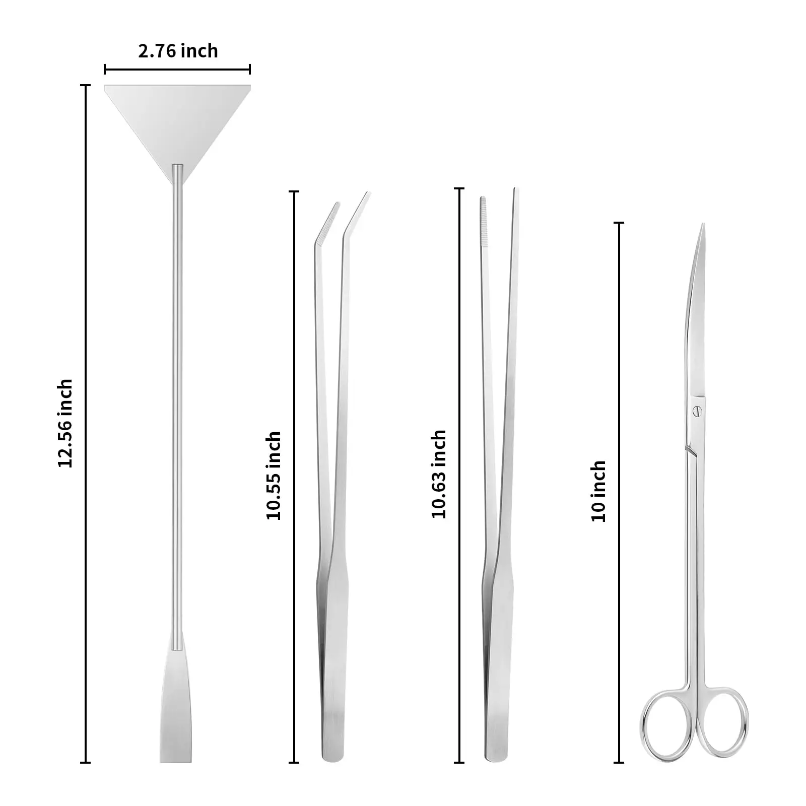 Aquascape Tools Aquarium Kit - 4PCS Terrarium Supplies Include Long Tweezers for Terrarium, Feeding Tongs, Aquarium Scissors