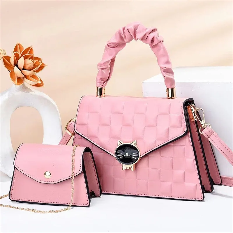 New European And American Leisure Fashion Cartoon Checkered Embossed Mother Bag Single Shoulder Crossbody Cute Bag