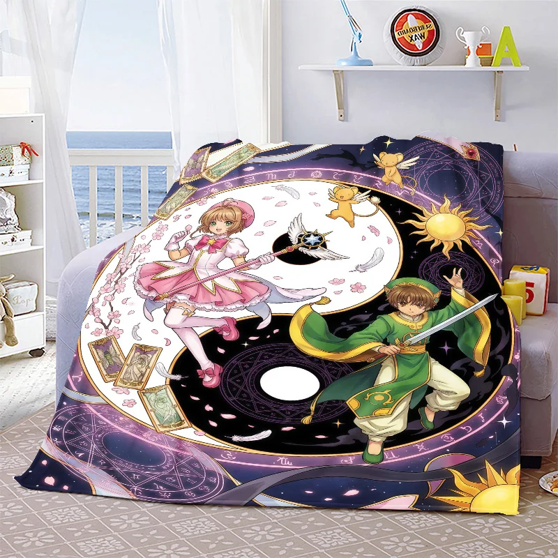 

Cardcaptor Sakura Soft Flannel Blanket Warm Throw Cozy Lightweight Blanket for Sofa Bed Home Decoration -QJY