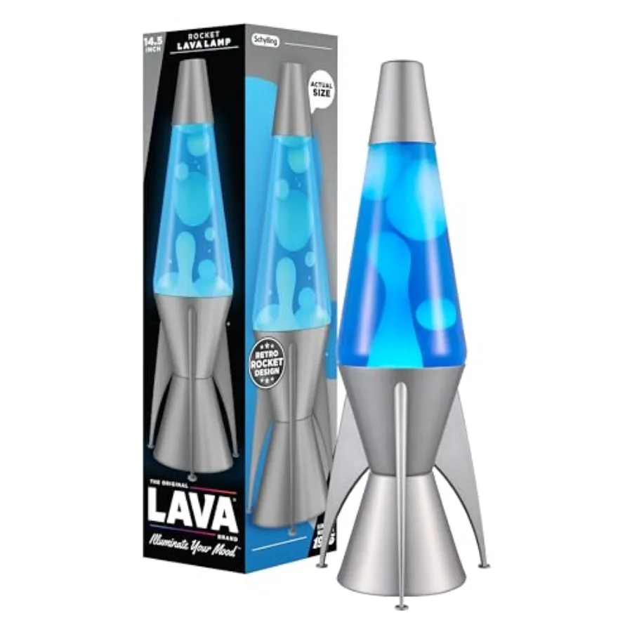 

The Original Lamp - 14.5" Gray Stratosphere Retro Rocket Liquid Motion Lamp - White and Blue Liquid - Item #2390 Amazon Exclusi