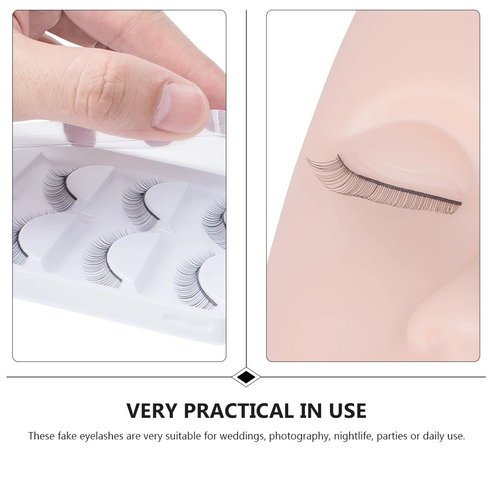 

Practice False 3 Sets Dense Fiber Long Black lashes for Art Eyelashes Wedding Party Daily Use Gift Box Packaging