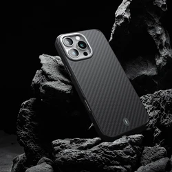 WiWU Kevlar Mobile Phone Case for iPhone 17 Pro Max TPU Frame Anti-fingerprint Case for iPhone 16 Pro N52 Magnetic Attached