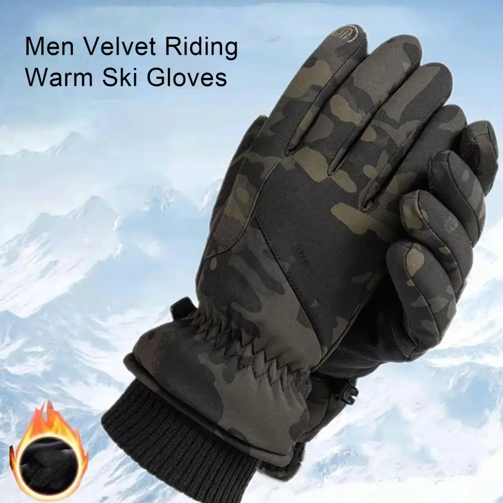 Ridding Gloves 1 Pair Wear Resistance Water Proof Polyester  High Elasticity Anti-pilling Adult Mittens Winter Sports