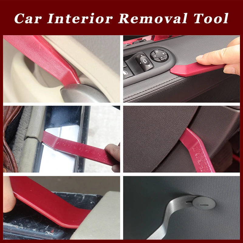 4pcs Mixed Plastic & Metal Trim Pry Tool Set For Car Interior Panel Dashboard Stereo Navigation Multi‑Scene Disassembly Crowbar