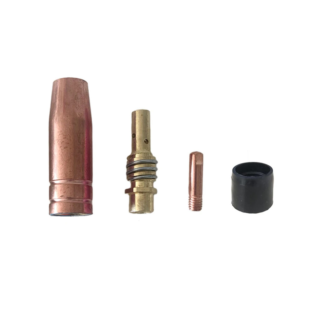 4Pcs 15AK MIG Welding Torch Consumables 0.8/1.0/1.2mm Gas Ceramic Nozzle Tip Holder Contact Tips Insulating sleeve MAG