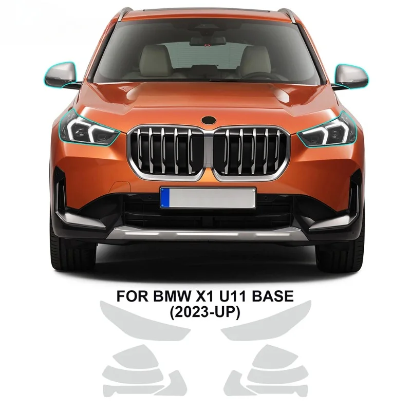 

For BMW X1 Base U11 2023 Pre Cut Car Paint Protection Film Headlight Rearview Anti-scratch Black Clear Transparent TPU Sticker