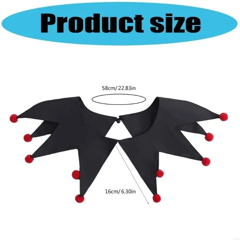 Courtstyle Clown Finto Colletto Pompon a Punta Design Colletto Rimovibile per Donne Cocktail Party Occasioni Fomali