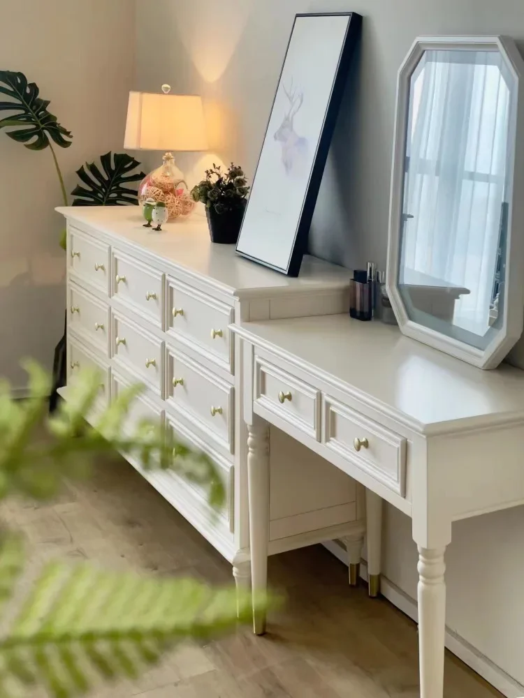 

American chest white solid wood locker living room bedroom