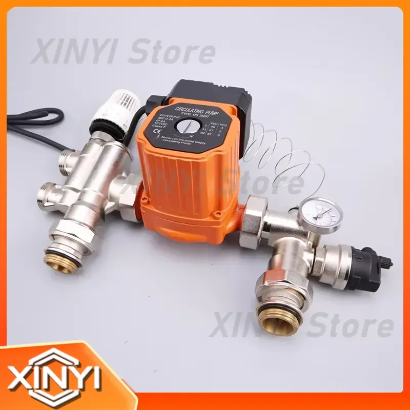 Water Circulating Pumps Manifold Hot Cold Mixing Valve for Radiant Floor Heating System Thermostatic Control