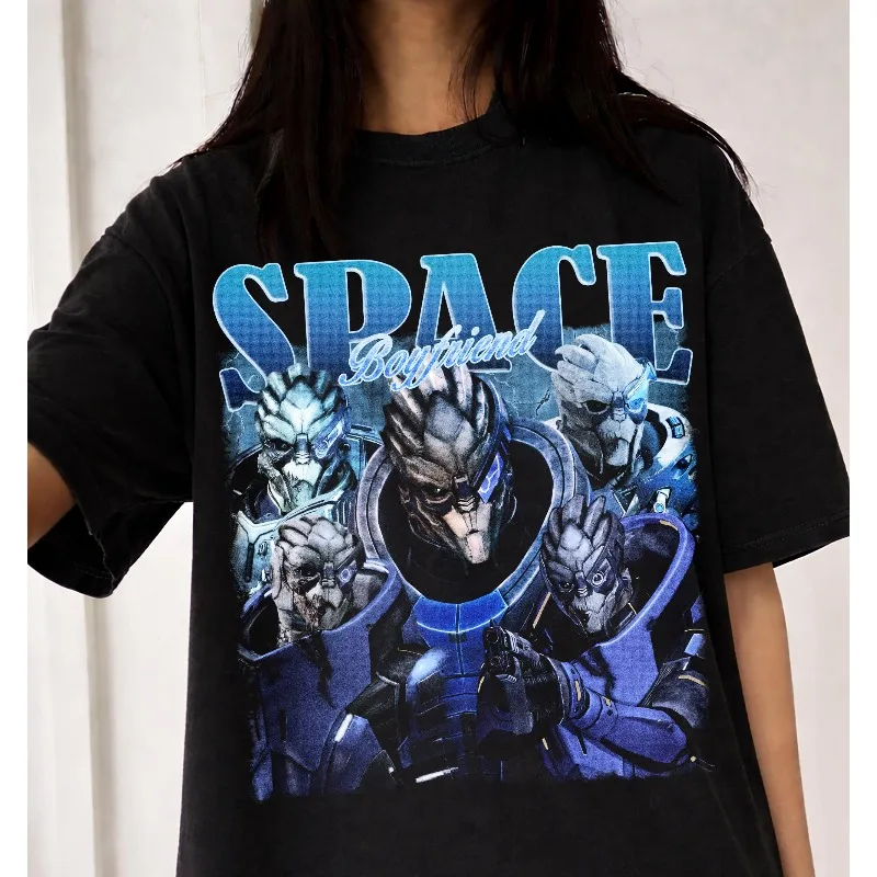 Vintage Garrus Vakarian Graphic Tee, Effect Space Comfort Colors Unisex T-Shirt