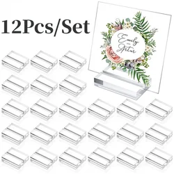 12Pcs 30*25*10mm Acrylic Stands Place Card Holders Table Number Desktop Clear Display Stand Transparent Sign Holder