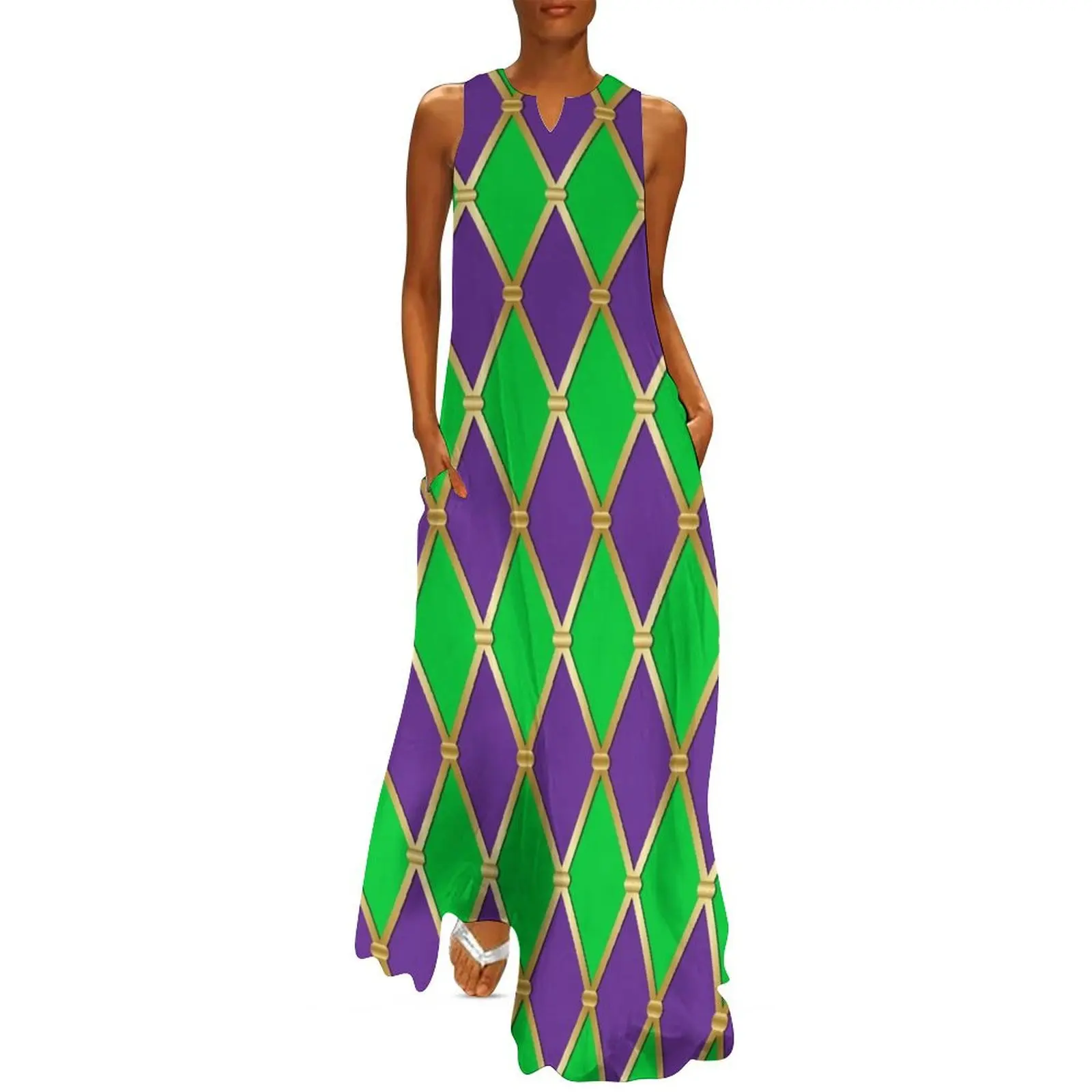 Harlequin Mardi Gras Long Dress women long dresses dress dresses Dress