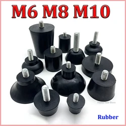 Rubber Adjustable Feet Pad With Screw M6 M8 M10 Table Chair Balck Leveling Foot Pad Furniture Leg Anti-shock Protections