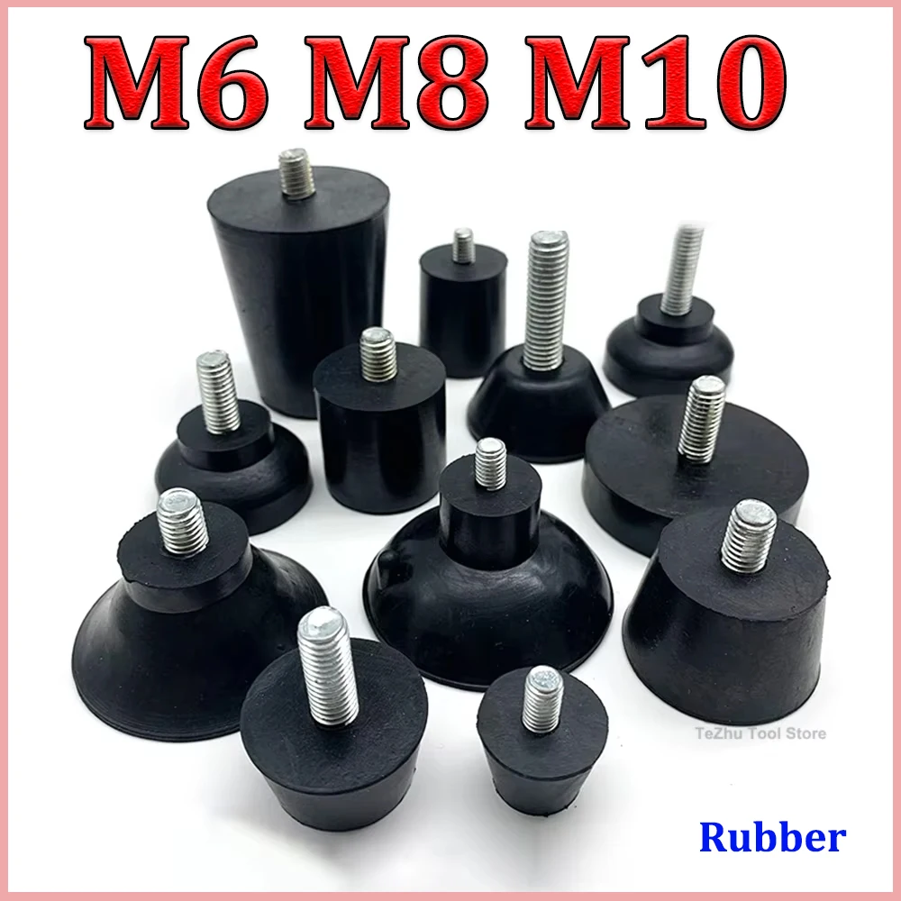 Rubber Adjustable Feet Pad With Screw M6 M8 M10 Table Chair Balck Leveling Foot Pad Furniture Leg Anti-shock Protections